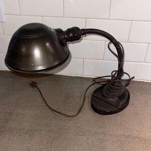 Vintage Art Deco Eagle Gooseneck Desk Lamp Cast Steel